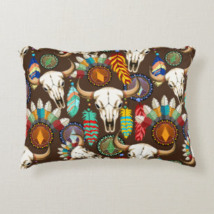Büffelschädel-Emblem der amerikanischen Ureinwohne Dekokissen