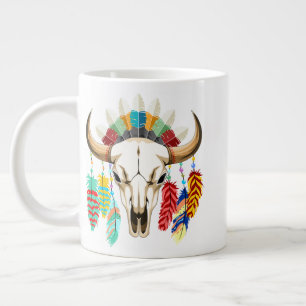 Büffelschädel-Emblem der amerikanischen Ureinwohne Jumbo-Tasse