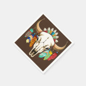 Büffelschädel-Emblem der amerikanischen Ureinwohne Serviette (Ecke)