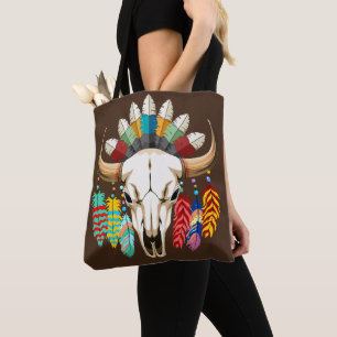 Büffelschädel-Emblem der amerikanischen Ureinwohne Tasche