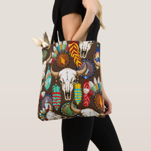 Büffelschädel-Emblem der amerikanischen Ureinwohne Tasche