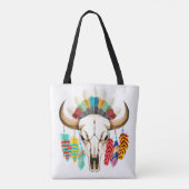 Büffelschädel-Emblem der amerikanischen Ureinwohne Tasche (Rückseite)