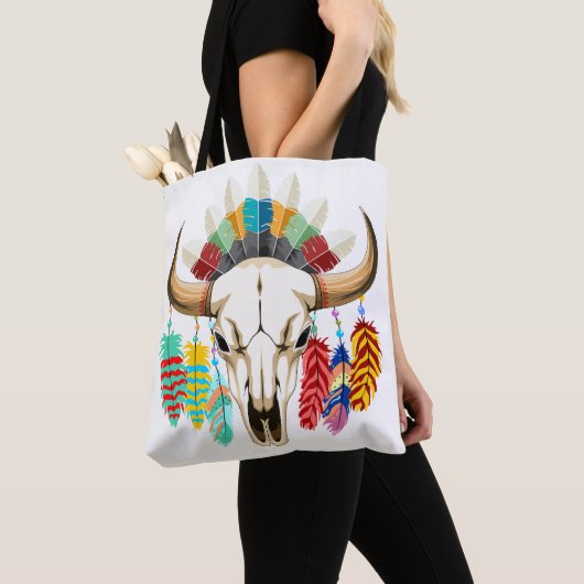 Büffelschädel-Emblem der amerikanischen Ureinwohne Tasche (Von Nahem)