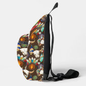 Büffelschädel-Emblem der Native Americans Crossbody Bag (Rechts)