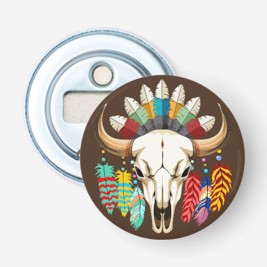 Büffelschädel-Emblem der Native Americans Flaschenöffner (Vorderseite)