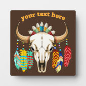 Büffelschädel-Emblem der Native Americans Fotoplatte (Vorderseite)