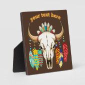 Büffelschädel-Emblem der Native Americans Fotoplatte (Vorderseite)