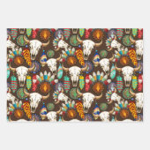 Büffelschädel-Emblem der Native Americans Geschenkpapier Set (Vorderseite 3)