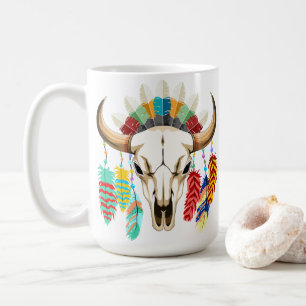 Büffelschädel-Emblem der Native Americans Kaffeetasse