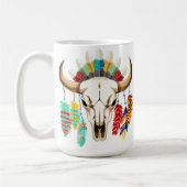 Büffelschädel-Emblem der Native Americans Kaffeetasse (Links)