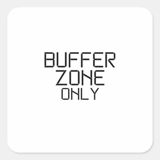 Buffer Zone Only Minimalist Stencil Sticker (Vorderseite)