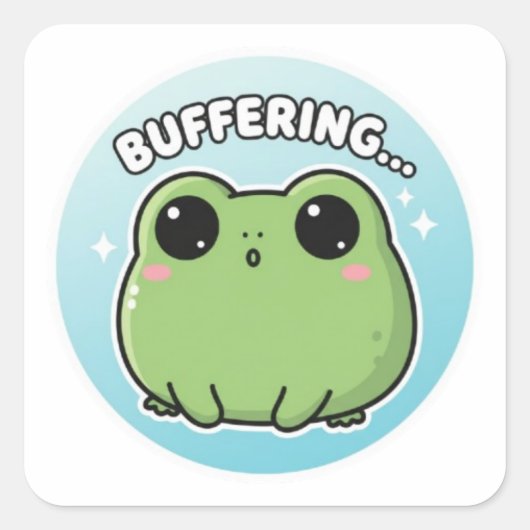Buffering Frosch Aufkleber Süßer Leerfrosch Meme K (Vorderseite)