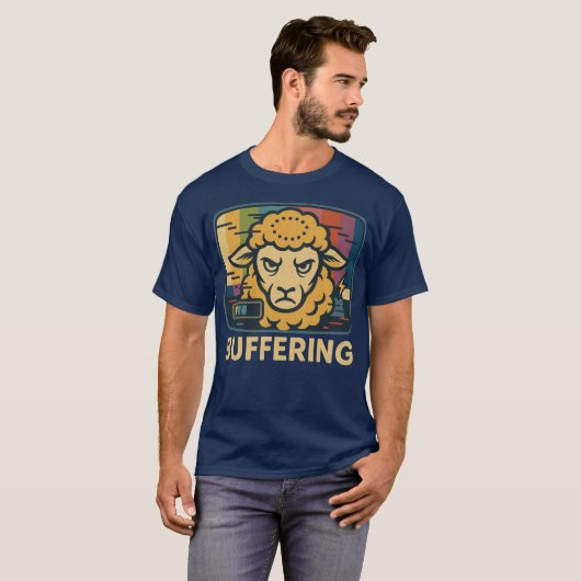 Buffering Sheep Glitch Art T - Shirt (Vorne ganz)
