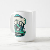 Buffering Society – Bitte warten Tech Humor Kaffeetasse (Vorderseite Links)