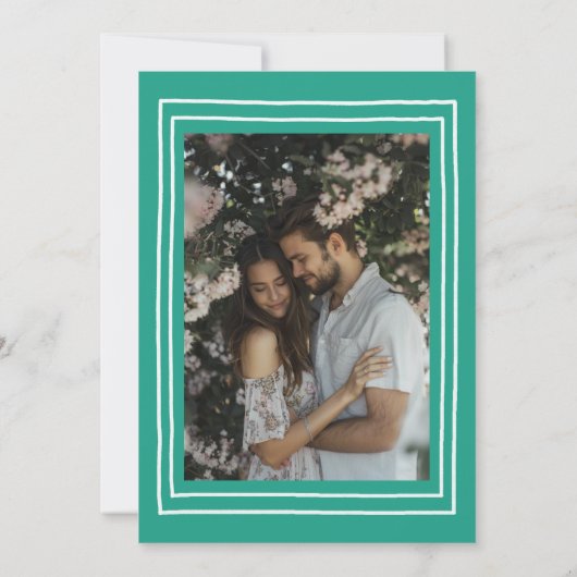 Buffet Abendessen Tischhand gezeichnet Süßes Foto Save The Date (Rückseite)