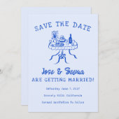 Büffet Abendtisch Hand Niedlich süß nach Maß gezog Save The Date (Vorne/Hinten)