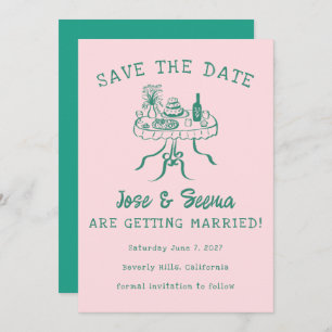 Büffet Abendtisch Hand Niedlich süß nach Maß gezog Save The Date