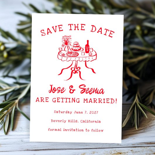 Büffet Abendtisch Hand Niedlich süß nach Maß gezog Save The Date