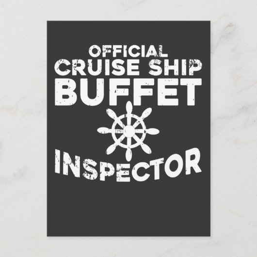 Buffet Inspector Funny Cruise Ship Postkarte (Vorderseite)