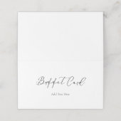 Buffet-Karte für Minimalistisches White Script-Leb Platzkarte (Außenseite Aufgefaltet)