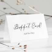 Buffet-Karte für Minimalistisches White Script-Leb Platzkarte