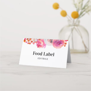 Buffet-Karte mit rosafarbenem Blumenkohl Platzkarte