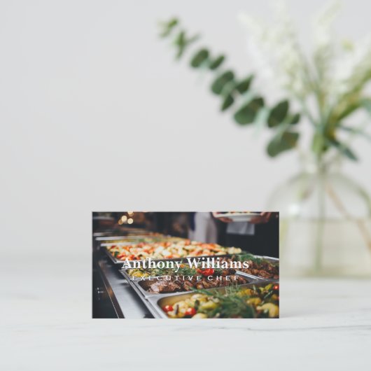 Buffet Platter | Lebensmittel | Catering Visitenkarte (Stehend Vorderseite)