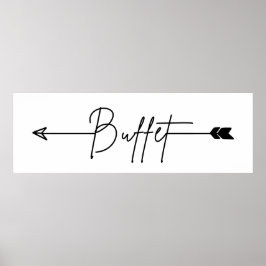 Buffet-Zeichen links Richtung Hochzeitszeichen Poster