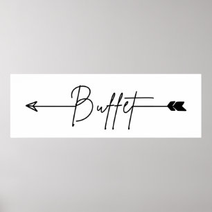 Buffet-Zeichen links Richtung Hochzeitszeichen Poster