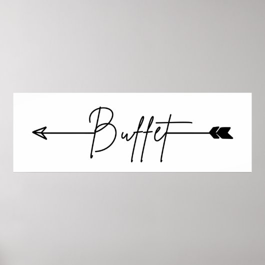 Buffet-Zeichen links Richtung Hochzeitszeichen Poster (Vorne)
