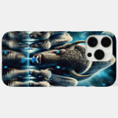 Büffets Bison Drinks unter einem kosmischen Glühen Case-Mate iPhone Hülle (Rückseite (Horizontal))