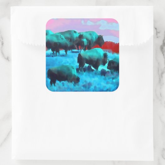 Büffets Quadratischer Aufkleber (Tasche)