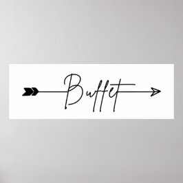 Buffetschild rechts Richtung Hochzeitszeichen Poster