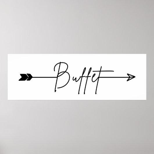 Buffetschild rechts Richtung Hochzeitszeichen Poster (Vorne)