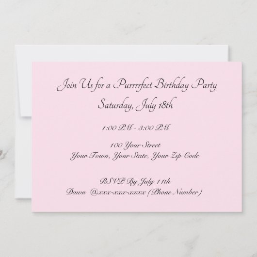 Buffington's (Katze/Kätzchen) Einladung zum Geburt (Rückseite)