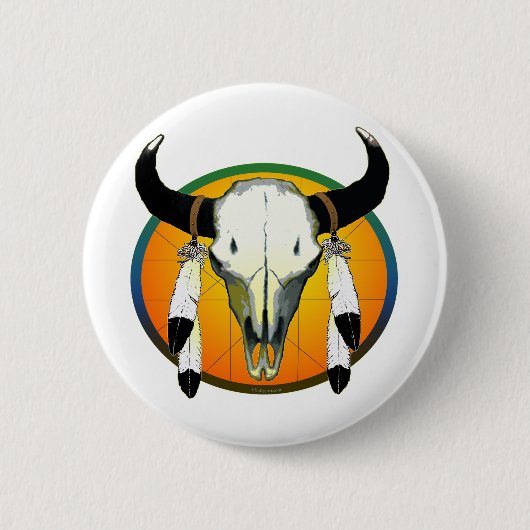 bufflalo Schädel Button (Vorderseite)