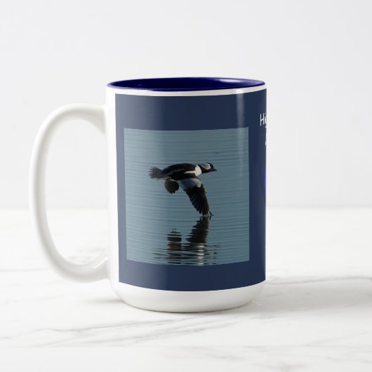 Bufflehead Drake Zweifarbige Tasse (Links)