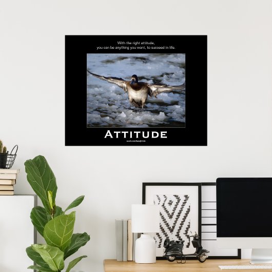 Bufflehead Duck Attitude Motivierend Poster (Heimbüro)
