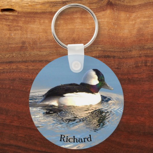 Bufflehead Duck Keychain Schlüsselanhänger (Rückseite)