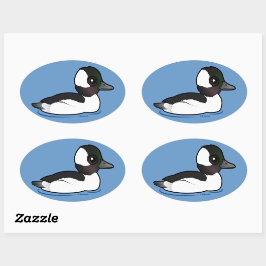 Bufflehead Ovaler Aufkleber (Blatt)