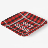 Bufflo Kariert mit Holiday Silver Tinsel Pappteller (Gewinkelt)