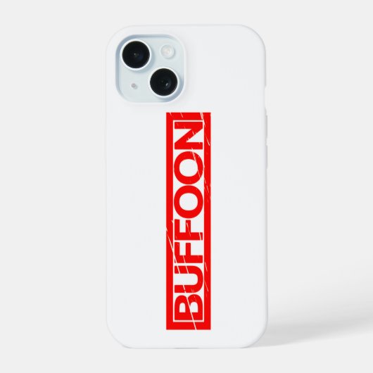 Buffoon-Briefmarke iPhone 15 Hülle (Rückseite)