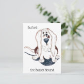 Buford der Basset-Hund-Postkarte Postkarte (Stehend Vorderseite)