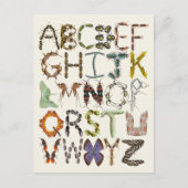 Bug Alphabet - Insektentheater Kinder Kunst Postkarte (Vorderseite)