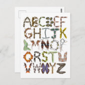 Bug Alphabet Kids Insect Thema ABC Postkarte (Vorne/Hinten)