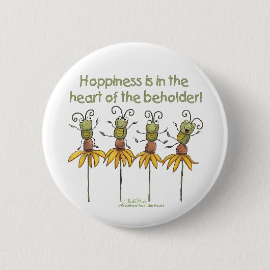 Bug auf Blume Button (Vorderseite)