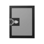 Bug auf dem Schwarz-weißen Schwanz Hirschkopf Notizblock (Rotiert)