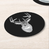 Bug auf dem Schwarz-weißen Schwanz Hirschkopf Runder Pappuntersetzer (Angewinkelt)