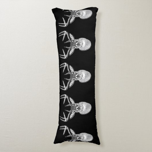 Bug auf dem Schwarz-weißen Schwanz Hirschkopf Seitenschläferkissen (Vorderseite Vertikal)