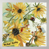 Bug auf dem Sonnenblumenfeld Poster (Vorne)